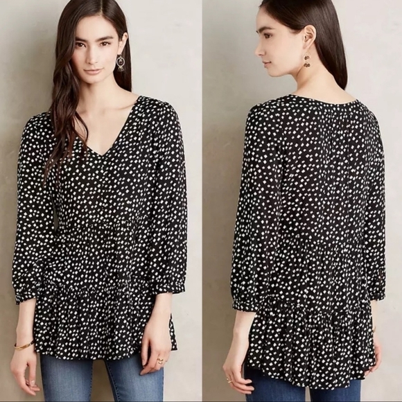 Anthropologie Maeve Lila Tiered Button Up Top Size Small - Picture 4 of 13